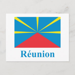 Proposed Reunion Island Flag with Name in French Postcard