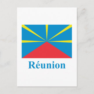Proposed Reunion Island Flag with Name in French Postcard