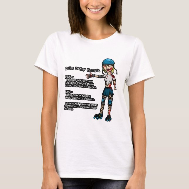 Pros and Cons Roller Derby Zombie T-Shirt (Front)