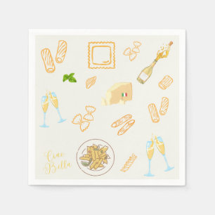 Prosecco and Pasta Birthday Napkin
