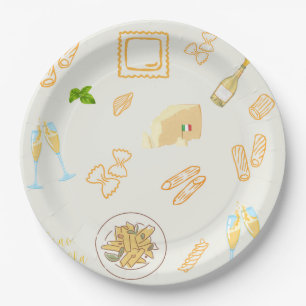 Prosecco and Pasta Birthday Paper Plate
