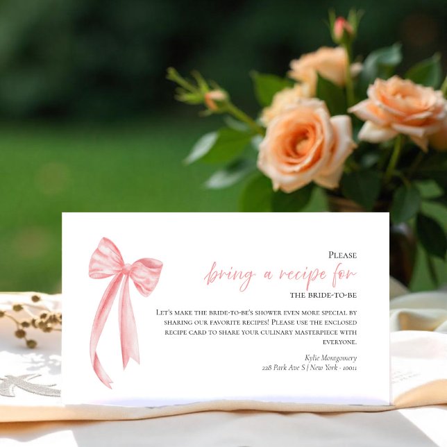 Prosecco Bridal Shower Recipe Request Card (Creator Uploaded)