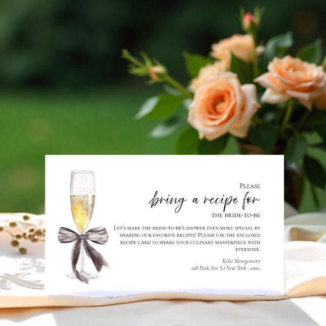 Prosecco Bridal Shower Recipe Request Card (Creator Uploaded)