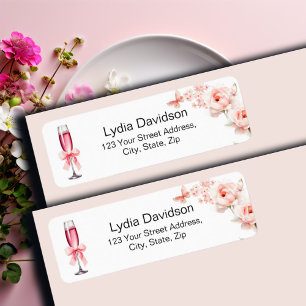 Prosecco Dusty Pink Roses Return Address
