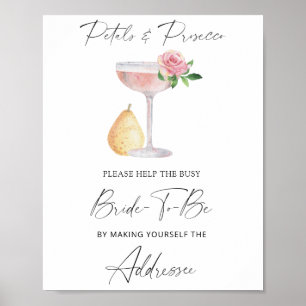 Prosecco - help the busy bride Address Poster