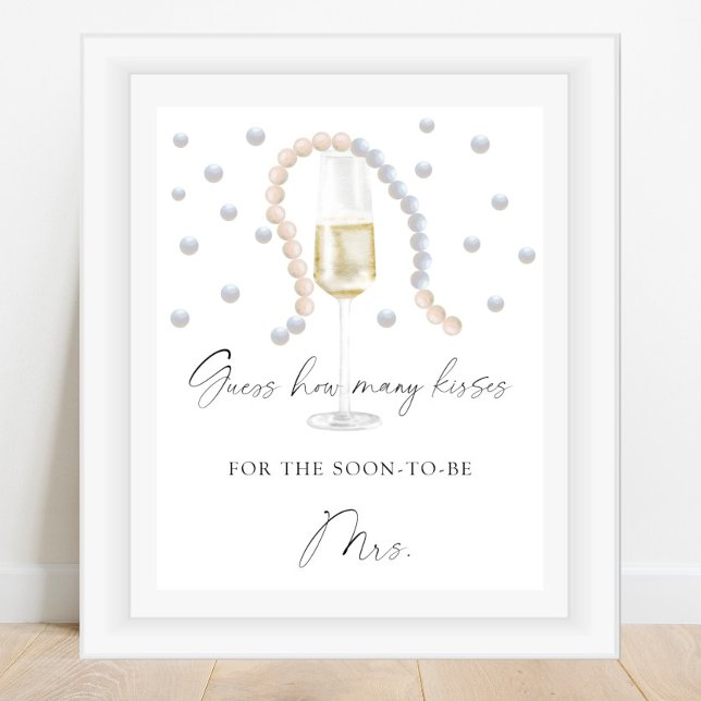 Prosecco - how many kisses bridal shower game poster (Creator Uploaded)