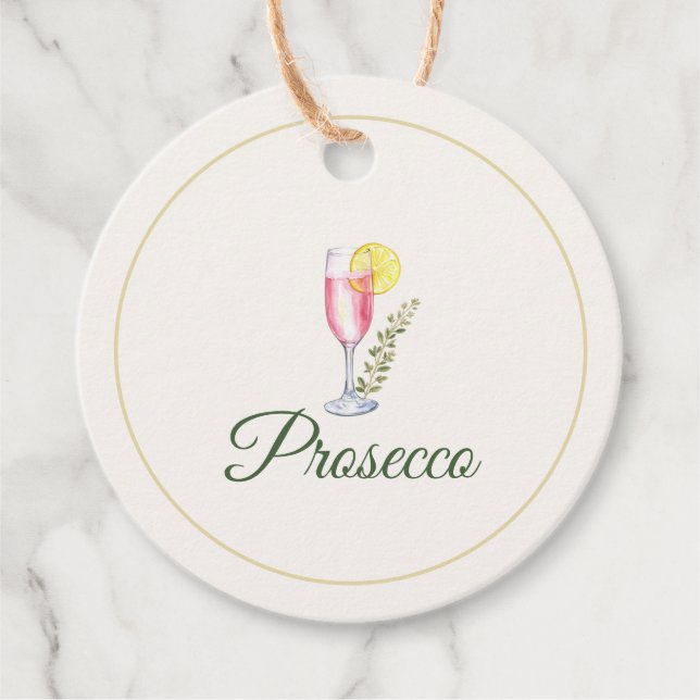Prosecco Mimosa Bar Bottle Tag (Front)