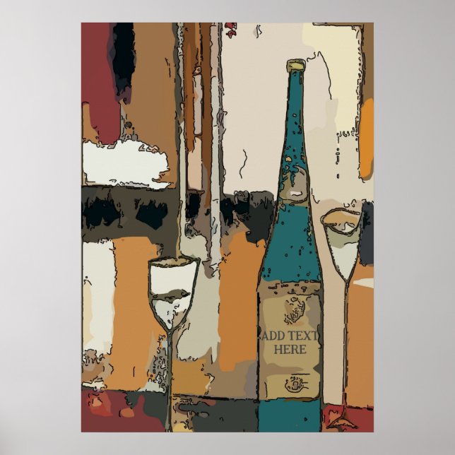 Prosecco Wine Abstract Poster (Front)