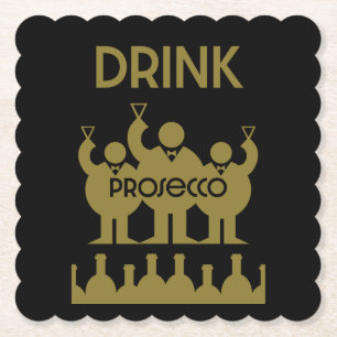 Prosecco Wine Drinkers Paper Coaster