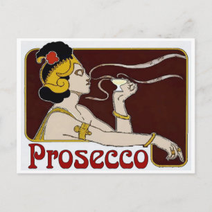 Prosecco , Woman Sipping Postcard