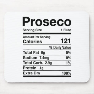 Proseco Nutrition Facts Thanksgiving Matching  Mouse Pad
