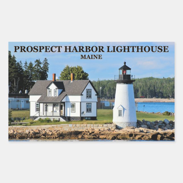 Prospect Harbour Lighthouse, Maine Rectangular Sticker (Front)