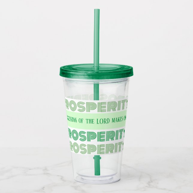 Prosperity Bible Verse Proverbs Acrylic Tumbler (Front)