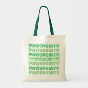 Prosperity Bible Verse Proverbs Light Green Tote Bag