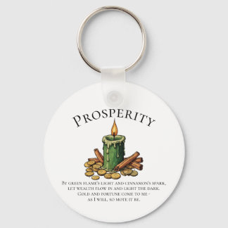 Prosperity Chant Candle & Cinnamon Money Spell Key Ring
