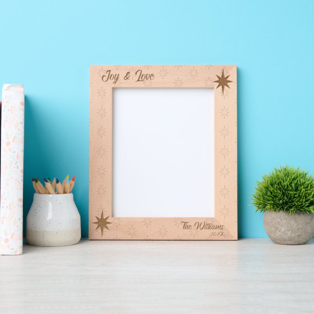 Prosperity Christmas Star-Text 8x10 Portrait  Etched Frames (Front)