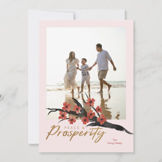 Prosperity in Bloom (Faux Gold) Card (Front)