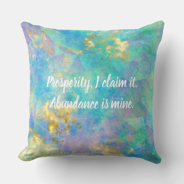 Prosperity Mantra With Customisable Text Cushion (Front)