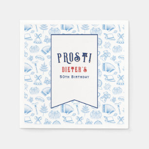 Prost! Beer and Wiener Schnitzel German Birthday Napkin