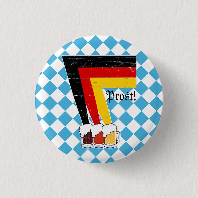 Prost! Beers forming the German flag 3 Cm Round Badge (Front)