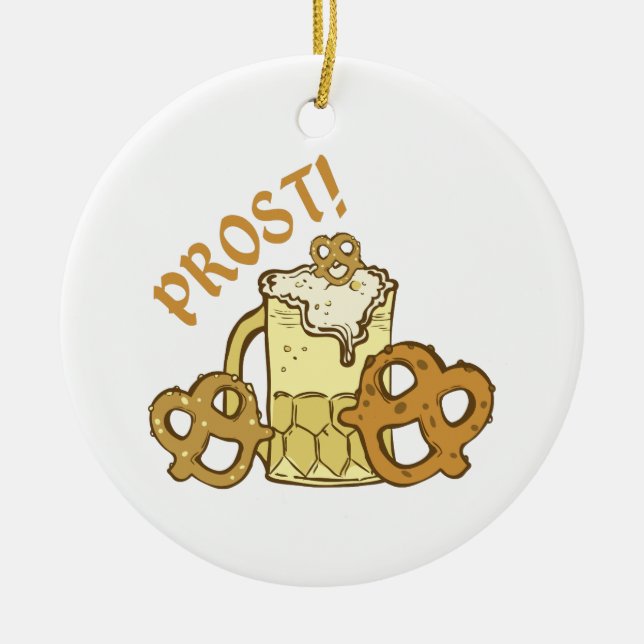 Prost! Ceramic Tree Decoration (Front)