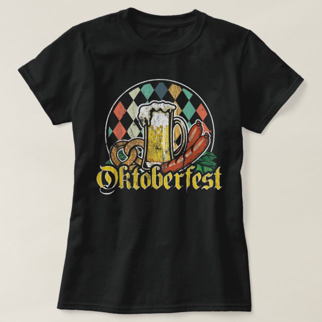 Prost Germany Flag Oktoberfest German Beer Lover F T-Shirt (Design Front)