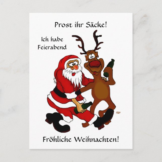 Prost it bags - Merry Christmas! German Text Postcard (Front)