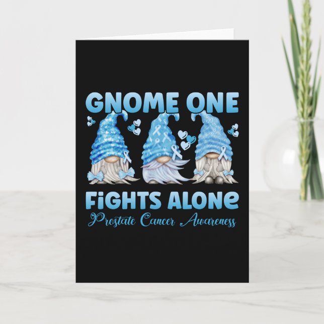 Prostate Cancer Awareness Light Blue Gnome Card (Front)