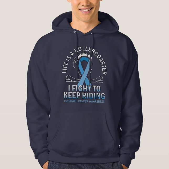 Prostate cancer awareness light blue Gradient Hoodie (Front)