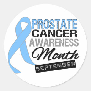Prostate Cancer Awareness Month Draped Ribbon Classic Round Sticker