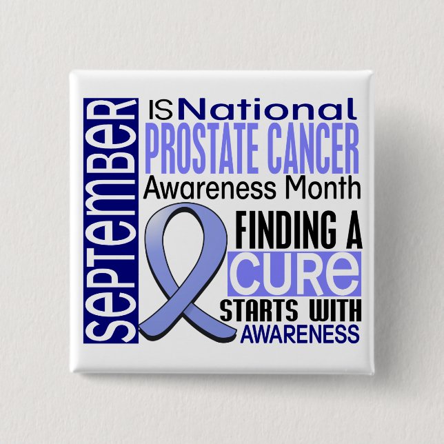 Prostate Cancer Awareness Month Ribbon I2 1.5 15 Cm Square Badge (Front)