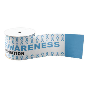 Prostate Cancer Awareness Pattern Ribbon Grosgrain Ribbon