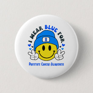 Prostate Cancer Awareness Ribbon Support Gifts 6 Cm Round Badge