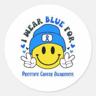 Prostate Cancer Awareness Ribbon Support Gifts Classic Round Sticker