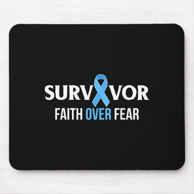 Prostate Cancer Awareness Survivor Gift Light Blue Mouse Pad (Front)