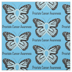 Prostate Cancer Awareness with Butterfly Ribbon Fabric