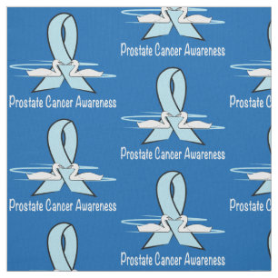 Prostate Cancer Awareness with Swans Ribbon Fabric