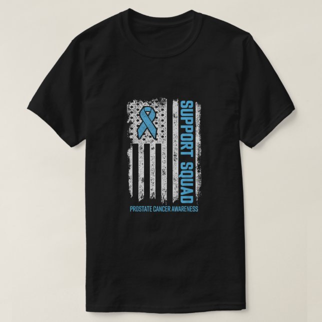 Prostate Cancer Flag Support Squad Prostate Cancer T-Shirt (Design Front)
