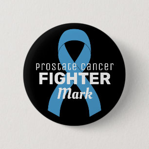 Prostate Cancer Ribbon Black Button