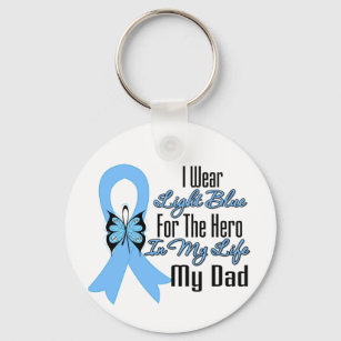 Prostate Cancer Ribbon Hero My Dad Key Ring