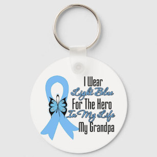 Prostate Cancer Ribbon Hero My Grandpa Key Ring