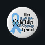Prostate Cancer Ribbon Hero My Husband 6 Cm Round Badge<br><div class="desc">Ideal for awareness events such as Prostate Cancer Awareness Month,  Prostate Cancer awareness walks or anytime to  promote awareness for Prostate Cancer.</div>
