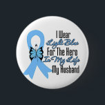 Prostate Cancer Ribbon Hero My Husband 6 Cm Round Badge<br><div class="desc">Ideal for awareness events such as Prostate Cancer Awareness Month,  Prostate Cancer awareness walks or anytime to  promote awareness for Prostate Cancer.</div>