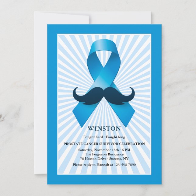 Prostate Cancer Ribbon Survivor Celebration Invitation (Front)
