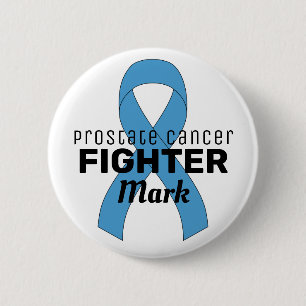Prostate Cancer Ribbon White Button