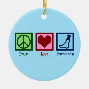 Prosthetist Peace Love Prosthetics Ceramic Tree Decoration