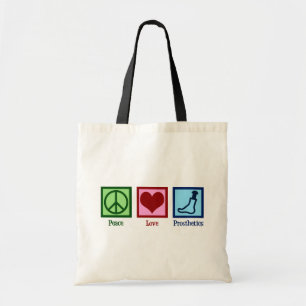 Prosthetist Peace Love Prosthetics Tote Bag