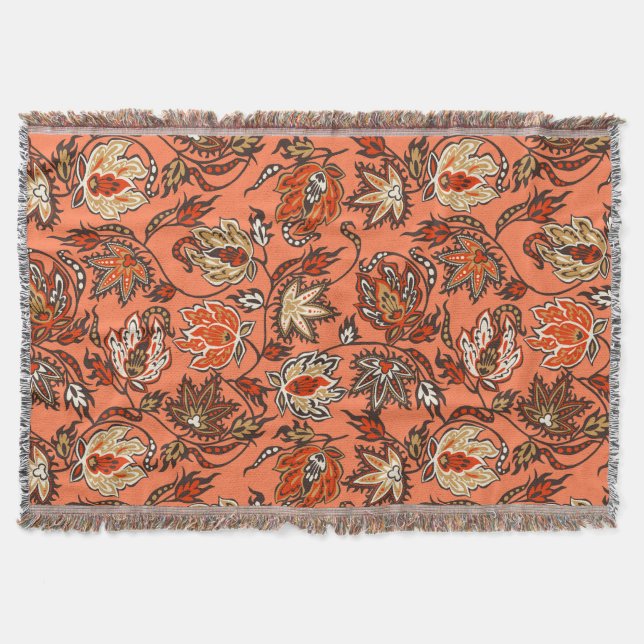 Protea Batik Hawaiian Tropical Throw Blanket (Front)