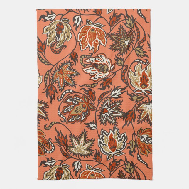 Protea Batik Tropical Flower Kitchen Towel (Vertical)