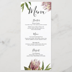 Protea Boho Greenery Eucalyptus Wedding Menu
